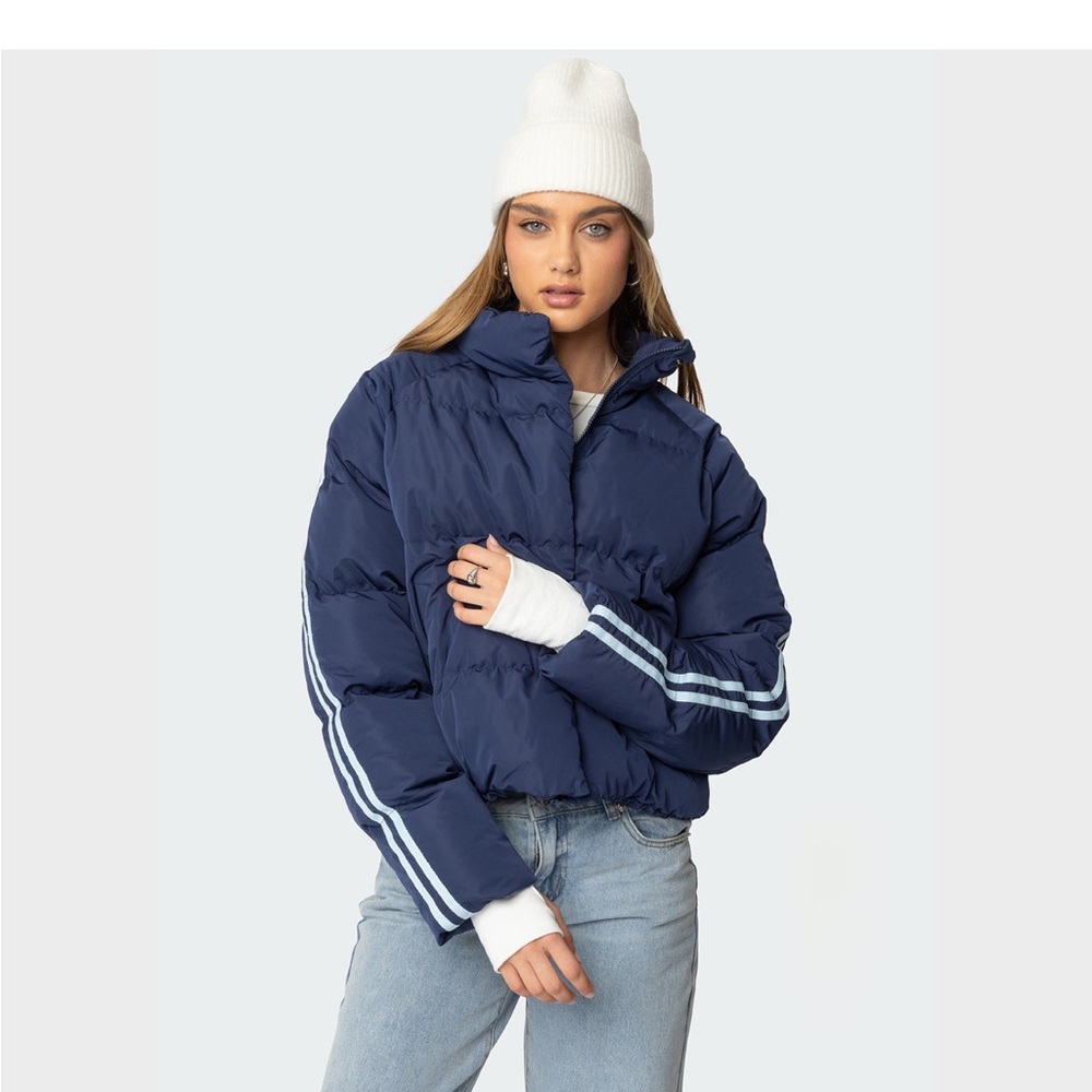 💙🩵 Edikted Sherry Side Stripe Puffer Jacket -Size S 🩵💙